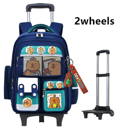 Ergonomic school backpack with wheels