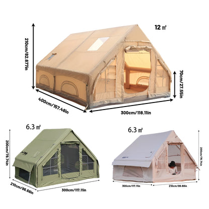 Inflatable camping tent for 8 people