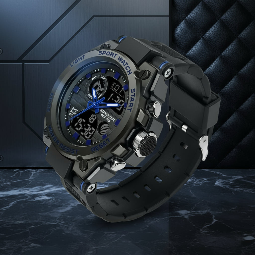 shockproof adventure wristwatch durable men’s LED sports watch