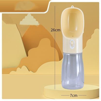 Pet water bottle with measurements on a yellow background
