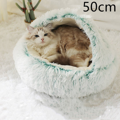 Soft Crystal Velvet Cat Bed in Gray