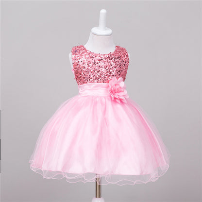 Pink Princess Dress for Little Girls Party